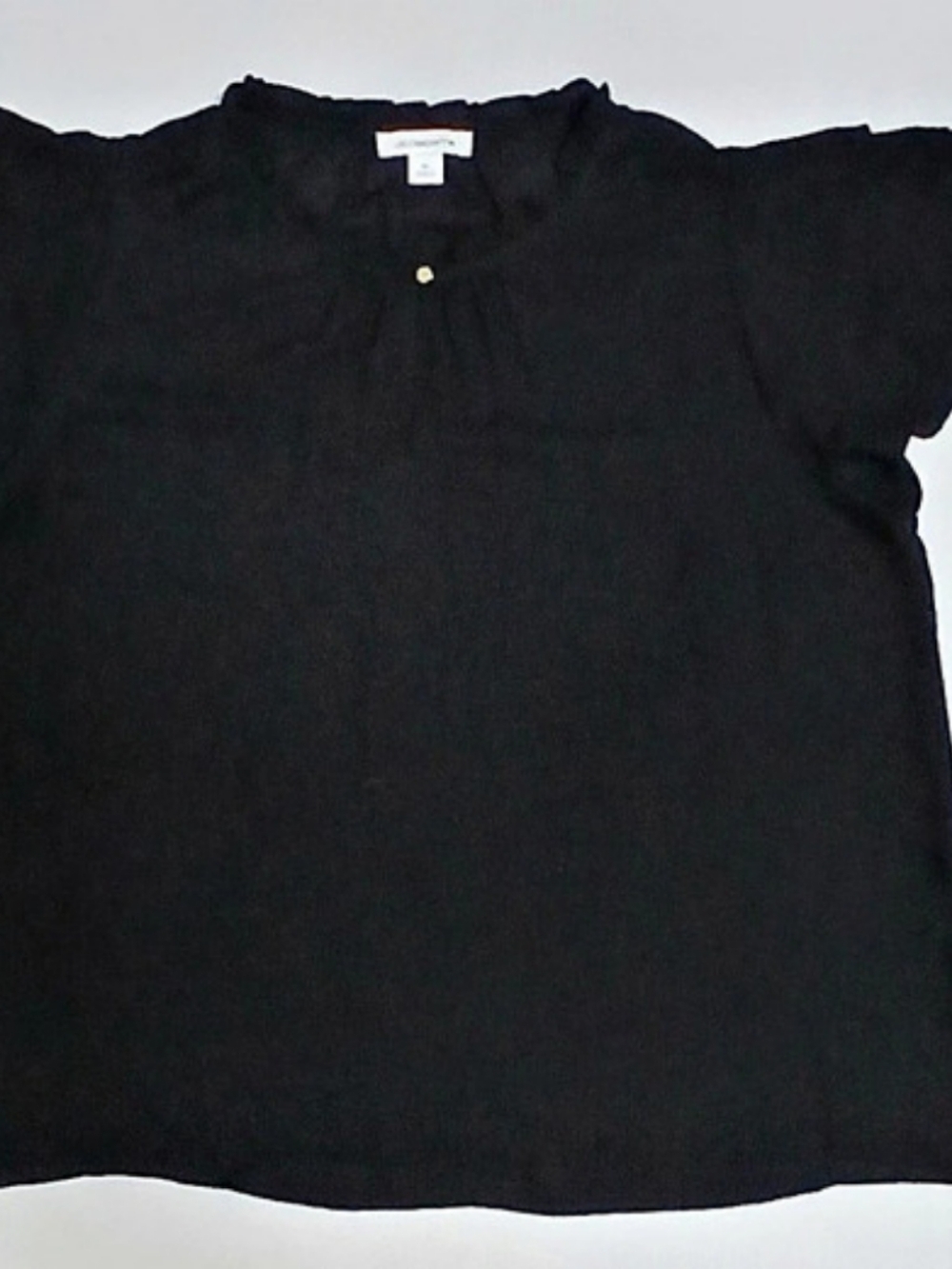 Liz Claiborne Ruffle Neck Black Blouse Size XL